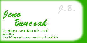 jeno buncsak business card