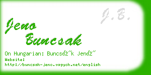 jeno buncsak business card